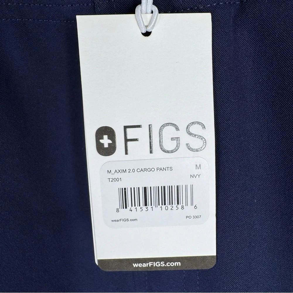 NWT Figs Axim Cargo Scrub Pants, Navy, Size M
